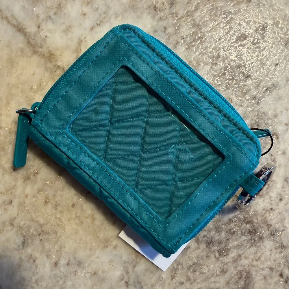 Vera Bradley Teal Quilted Zip-Around Wallet - Picture 2 of 4